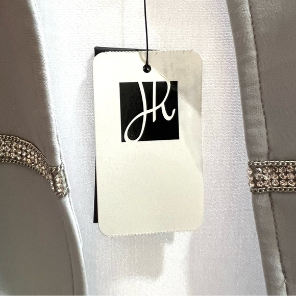 Joseph Ribkoff NWT Gray Frost Sparkle Open Front Long Sleeve Blazer Jacket 8 - Picture 12 of 14